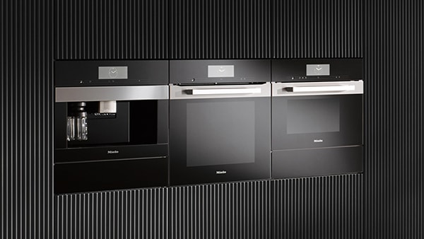 miele einbaugeräteserie pureline black kaffeevollautomat backofen dampfgarer