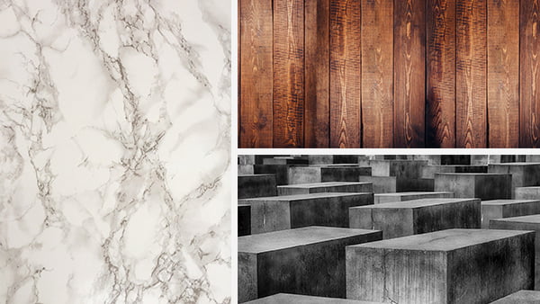 marmor holz und beton als materialbeispiel für grün in der küche