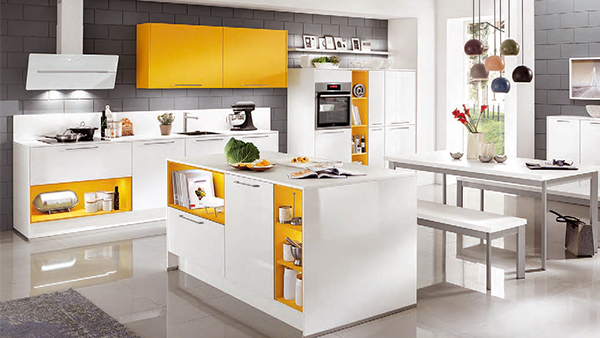 weiß gelbe nobilia küche als beispiel für color concept