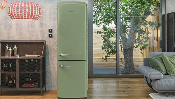 Retro Kühlschrank Gorenje olive