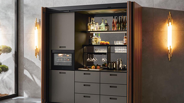 next125 pocketsystem als bar schrank in der küche