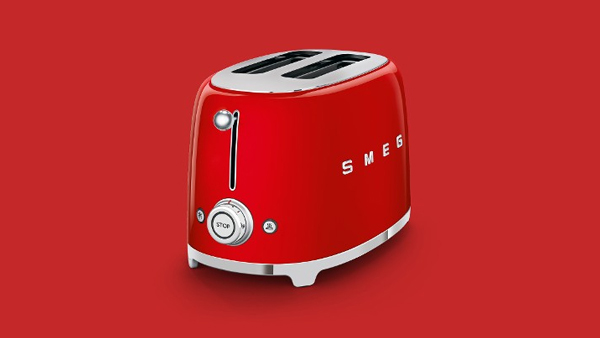 smeg toaster in rot