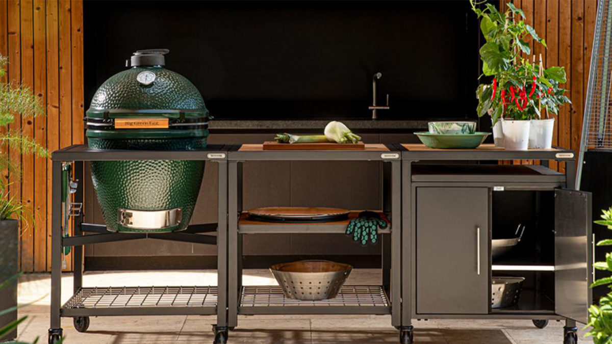 big green egg grill mit outdoorküche