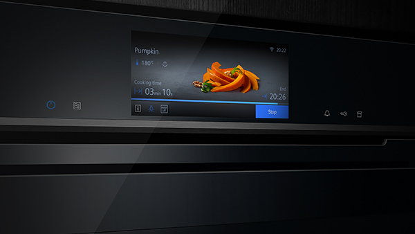 siemens iq700 backofen display mit kürbis bild und gareinstellungen