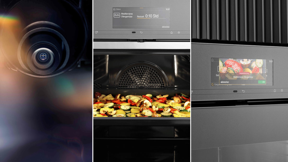 3er bild mit miele foodview kamera und smart food id funktion beim backofen mit künstlicher intelligenz