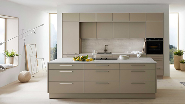 nolte velluto lava küche in creme beige mit kochinsel