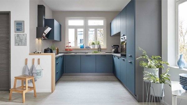 culineo u-küche in blau