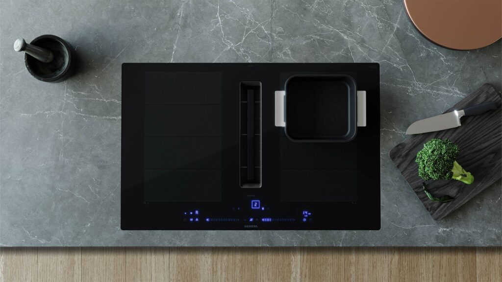 siemens kochfeld mit dunstabzug von oben