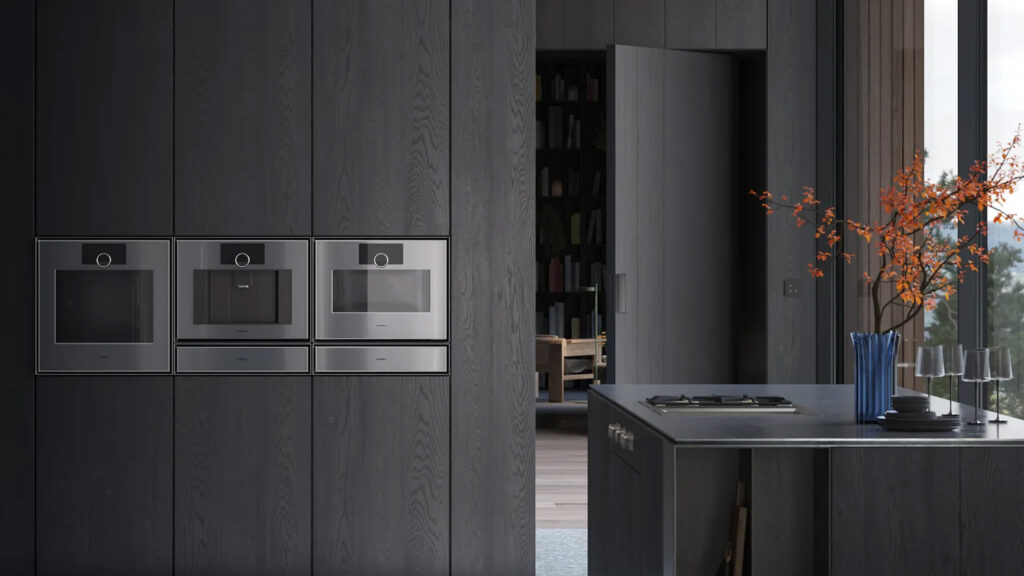 gaggenu expressive backofen in einer dunklen luxusküche
