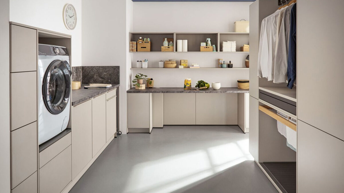 schüller hauswirtschaftsraum in creme beige